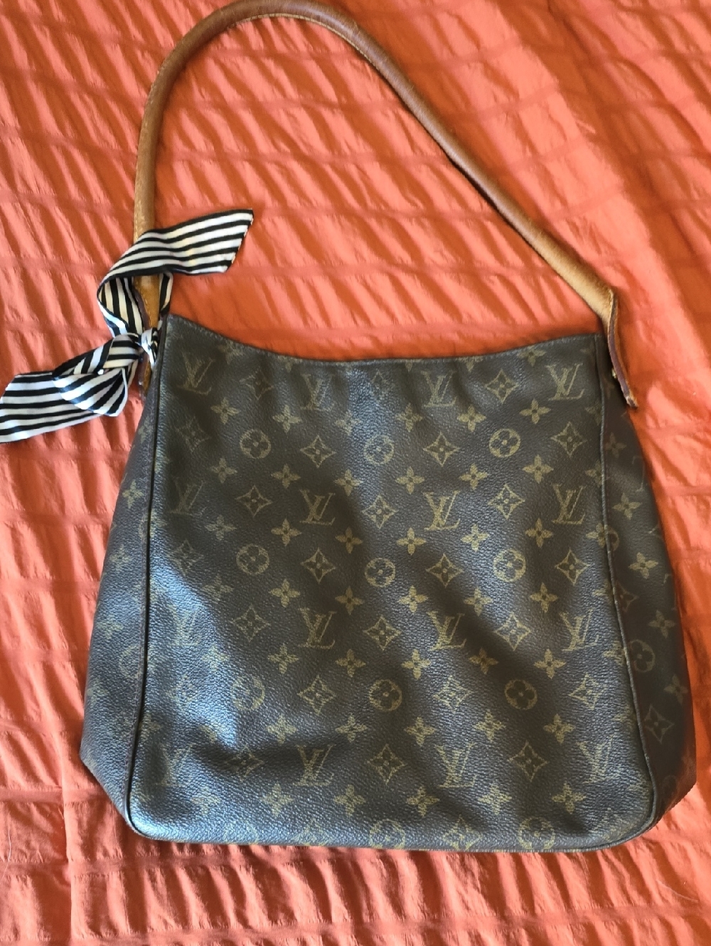 Louis Vuitton Monogram Canvas Shoulder Bag in Brown and Tan